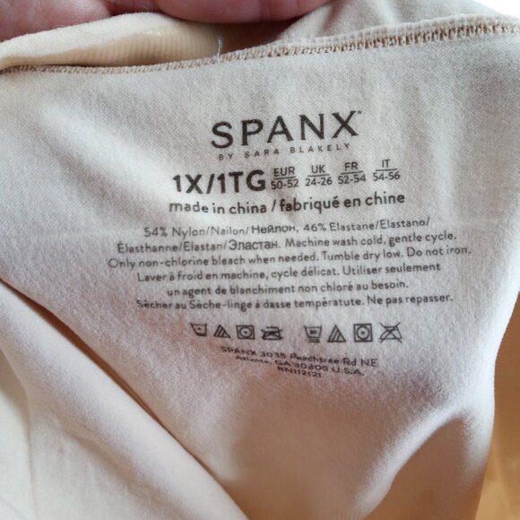Spanx Pull On High Waisted Full Stomach Shorts Shaper Size 1X Shapewear Beige - Picture 8 of 8